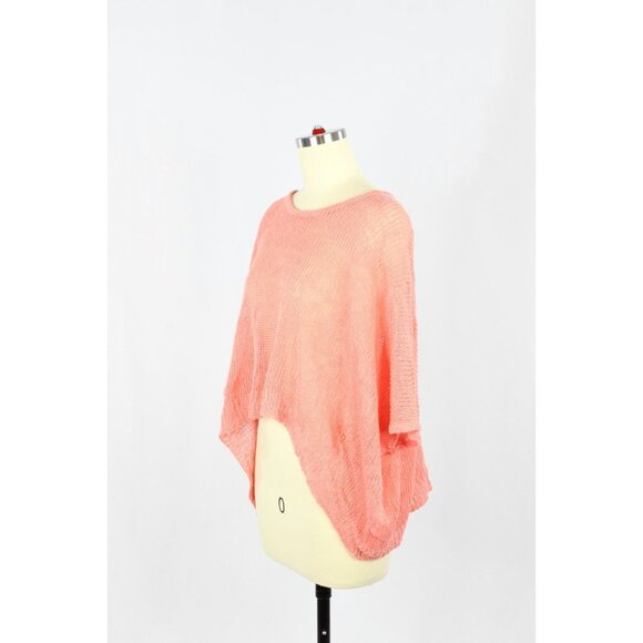 ROBERT RODRIGUEZ Coral Linen Open Knit Oversized Pullover Sweater, One Size - Picture 4 of 15
